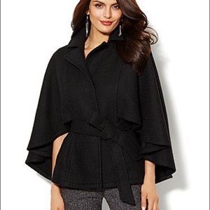 Textured Wool Blend Cape Coast Black Sz. XS/S
